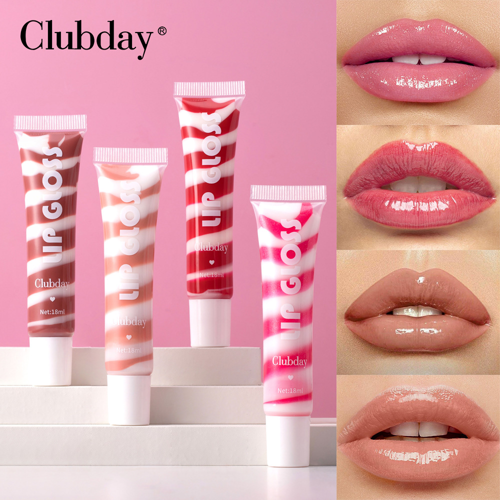 Clubday Soft Tube pearlescent Fine Sparkling spiral fruit-flavored lip gloss is easy to color and available in 4 colors undefined