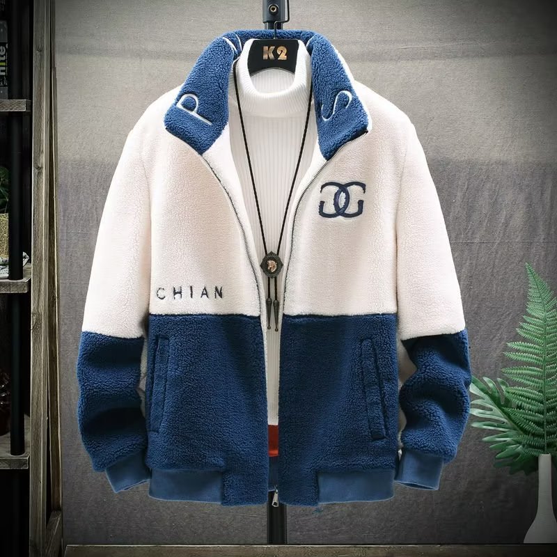 2023 nueva chaqueta acolchada de algodón de felpa de cordero para hombre más chaqueta gruesa de terciopelo de moda coreana chaqueta acolchada hermosa de terciopelo polar