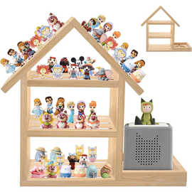 木质手办娃娃收纳架壁挂式磁性乐高盲盒展示架墙面装饰音响玩具架