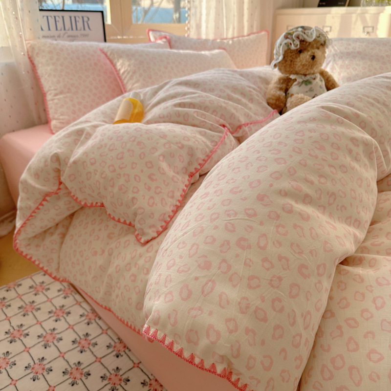 Juego de cuatro piezas de cama de algodón de verano, funda de edredón de algodón, sábana y sábana 2025 nuevo juego de tres piezas de ropa de cama de cuatro estaciones