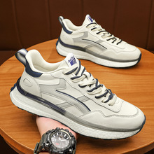 男鞋减震运动鞋秋冬爆米花软底皮面四季休闲超轻体育生跑步鞋球鞋