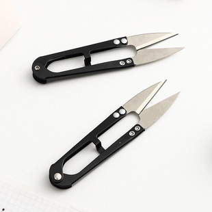 Factory Direct Sales High-Quality Yarn Scissors U-Shaped Spring Yarn Scissors Cross Stitch Embroidery Tailor Scissors Household Thread Cutting Scissors