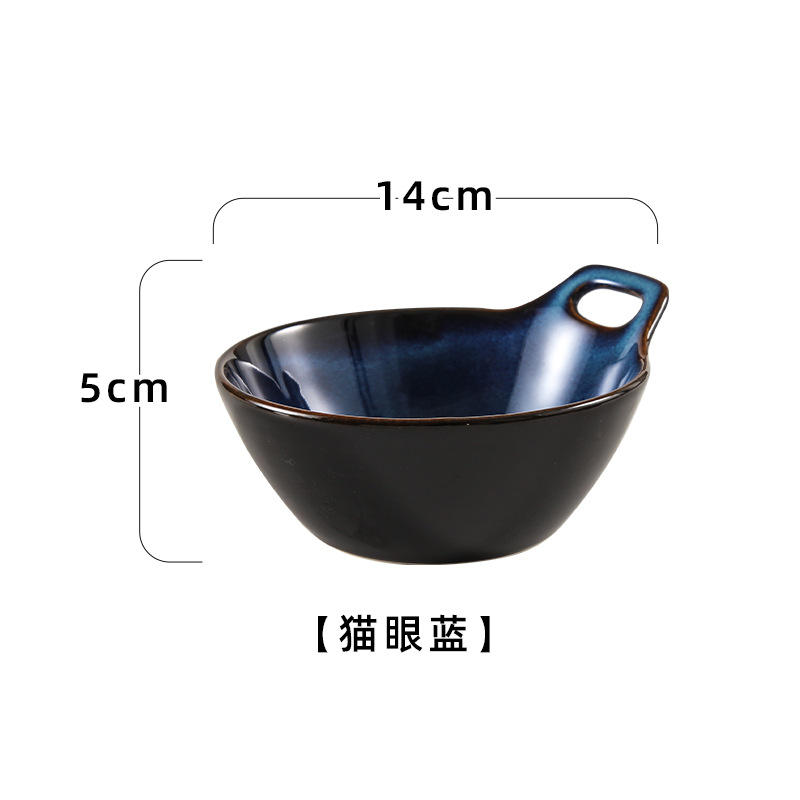 Horno transfronterizo tazón de una sola manija tazón de avena tazón de ensalada de frutas cuenco de postre linda chica tazón para hornear