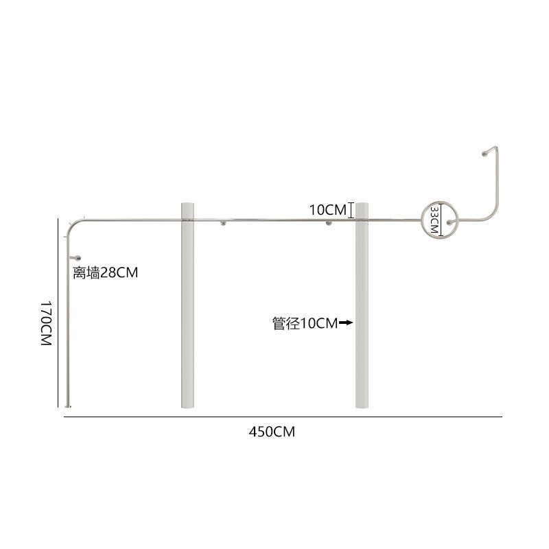 D 아크릴 벽 프레임 450cm 긴 투명 색상