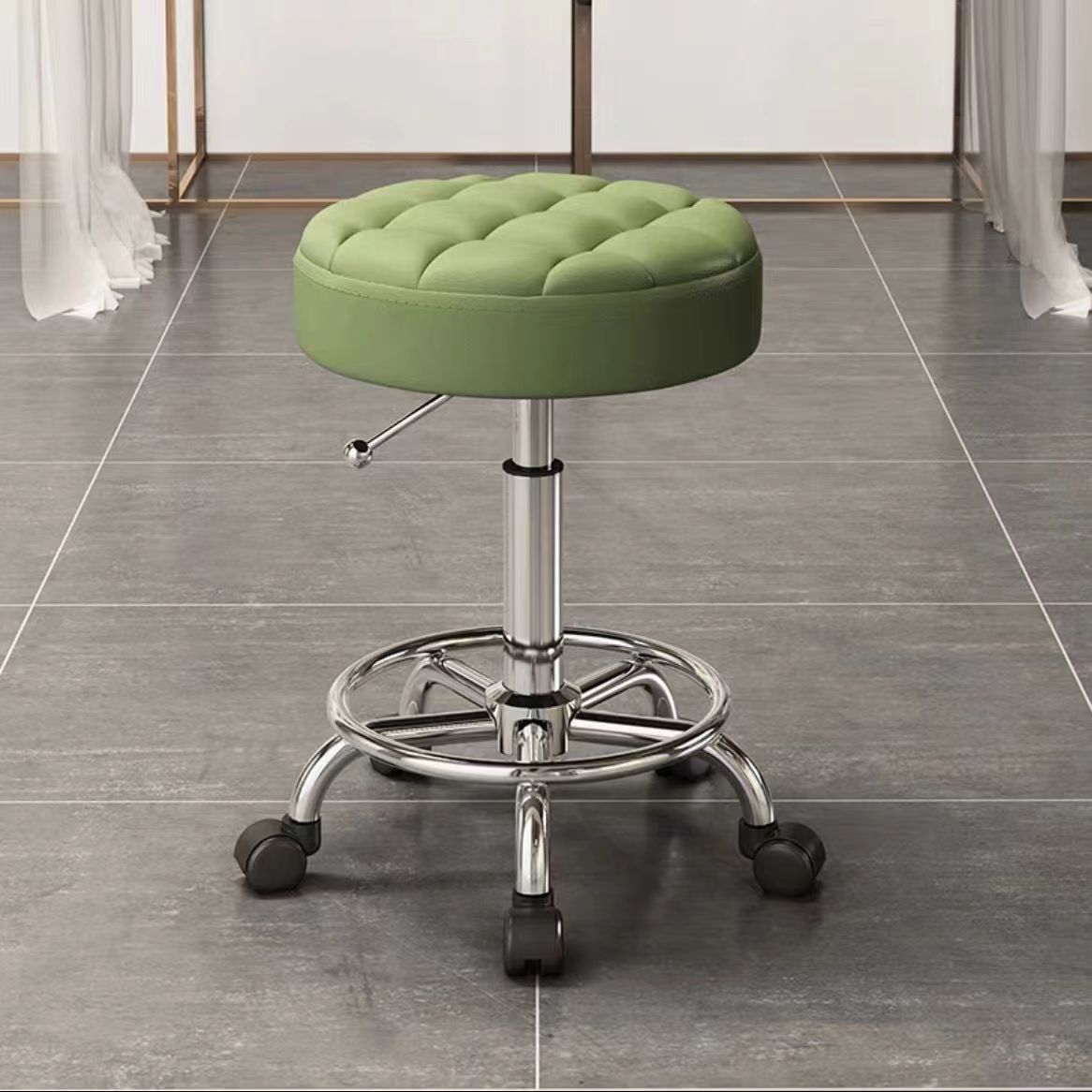 Taburete de belleza, polea de elevación rotativa, taburete de computadora, taburete de manicuría, taburete redondo, peluquería, silla giratoria, salón de peluquería especial