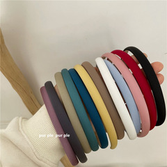 Korean solid-colored thin fabric headband, versatile, simple, elegant, candy color, fresh and sweet, outdoor hair clip, women's hairband