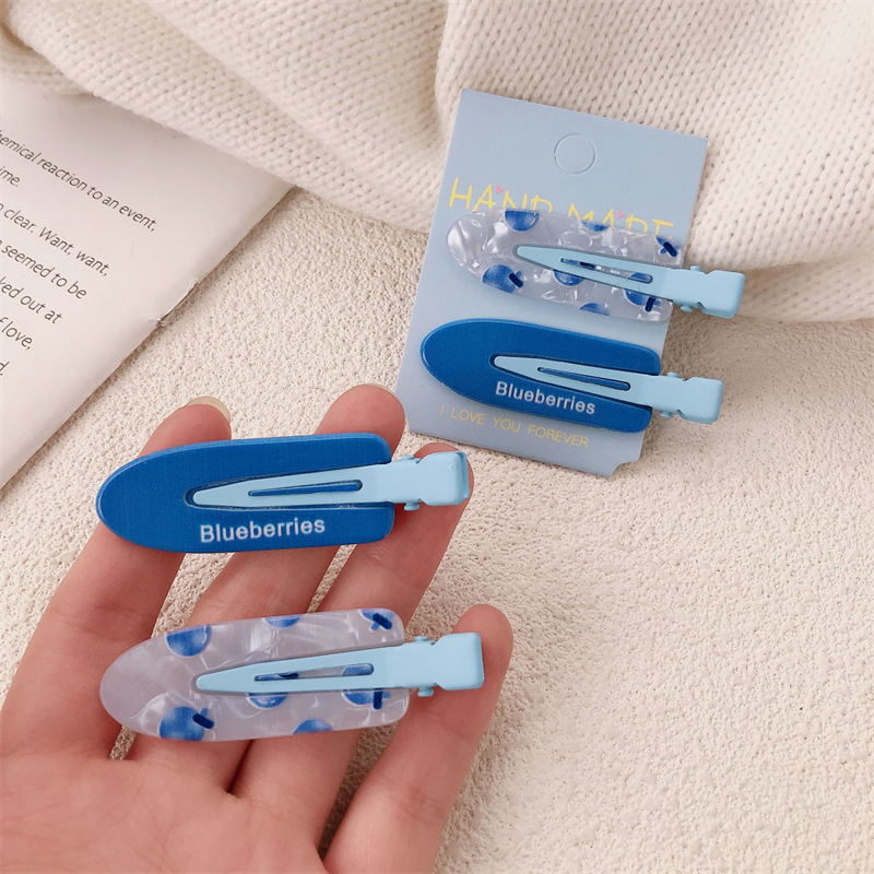 Verano refresco azul frutas brocas para el cabello color macaron tocado de corazón de niña brocas para el cabello pequeño brocas no marcas brocas