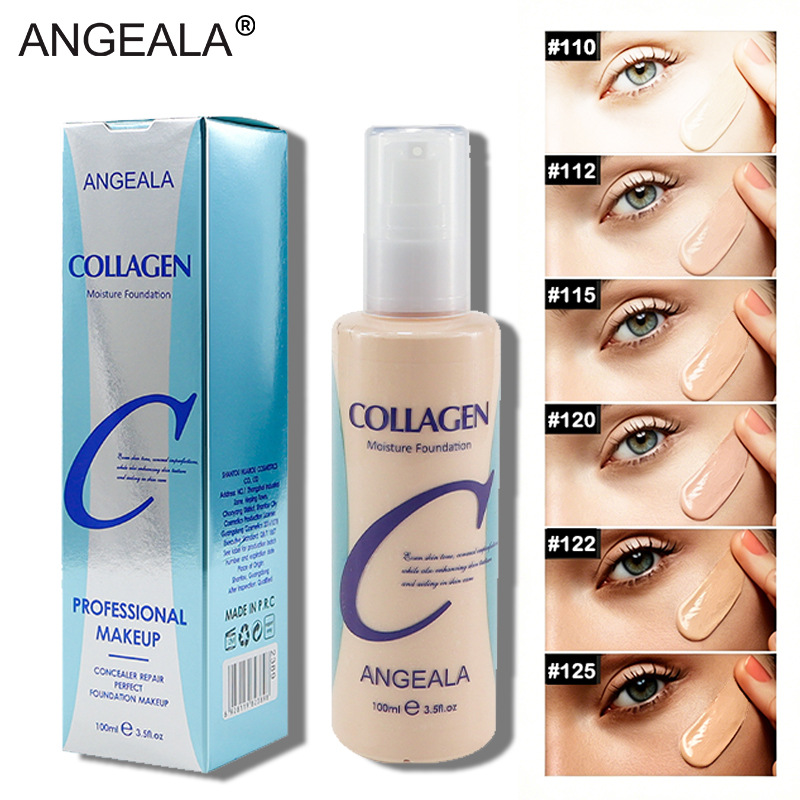 Independent Foreign Trade Platform Angeala Collagen Moisturizing Foundation 100ml Can Be Wholesaled Across Borders as a Concealer Foundation