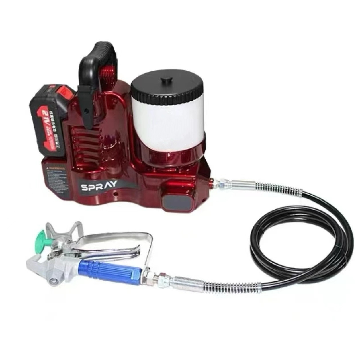 Pistola de pulverización portátil de batería de litio, pulverizador de pintura de látex de alta presión sin aire, pulverizador de pintura eléctrico pequeño para el hogar