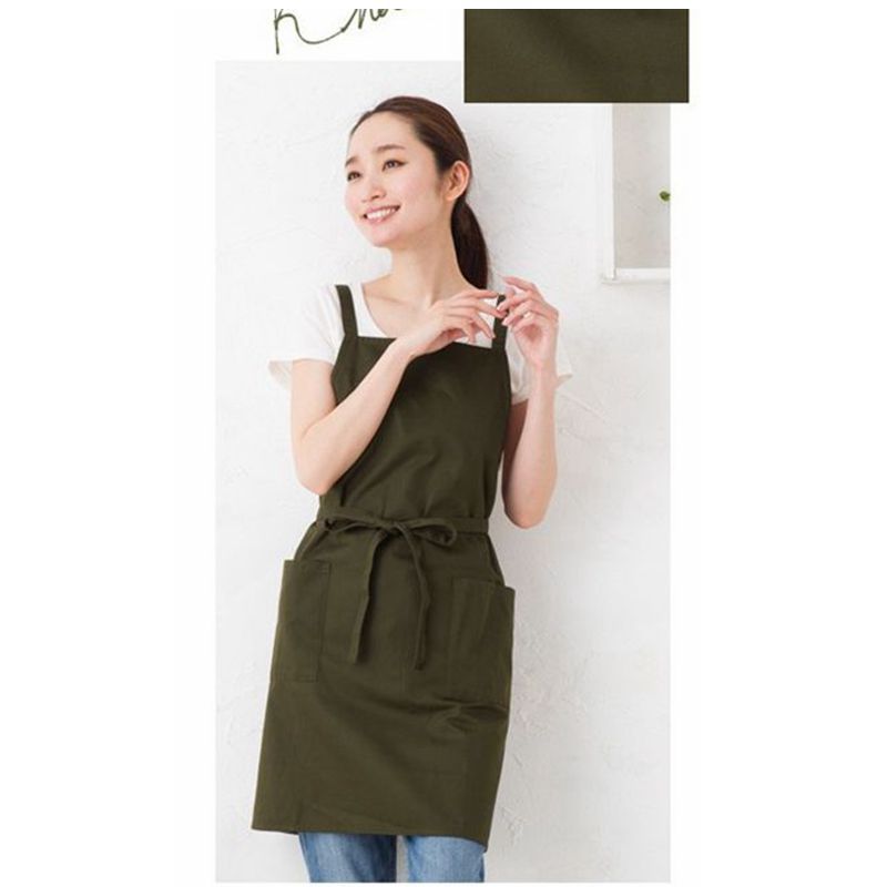 Estilo japonés impermeable Comercio exterior doble correa de hombro Cruz marca nuevo delantal moda cafetería casa fábrica directa delantal estilo coreano