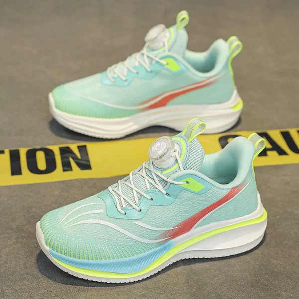 Children's shoes, cross-border casual sneakers, breathable mesh running shoes with rotating buckle for older kids, trendy and versatile