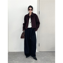 ARK*T 莱塞尔+绵羊毛 休闲短款六粒扣羊毛双面毛呢夹克外套女秋冬