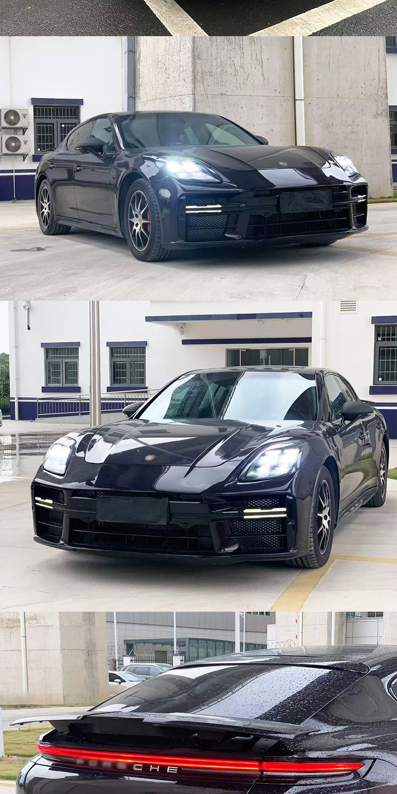 Suitable for Porsche Panamera 970 Upgrade to 976 Large Body Kit, Pp Material Front Bumper and Rear Bumper Large Body Kit