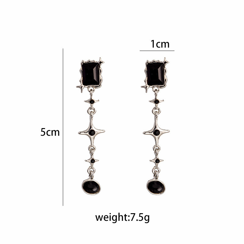 Fashion Simple Four Eight-pointed Stars Cross Diamond Alloy Stud Earrings display picture 1