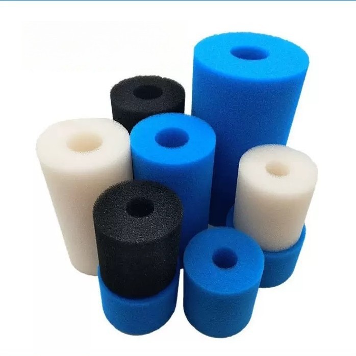 Producción de tubería de esponja de filtración de piscina tubería cilíndrica concéntrica esponja de filtración de aire esponja de limpieza esponja de absorción de agua