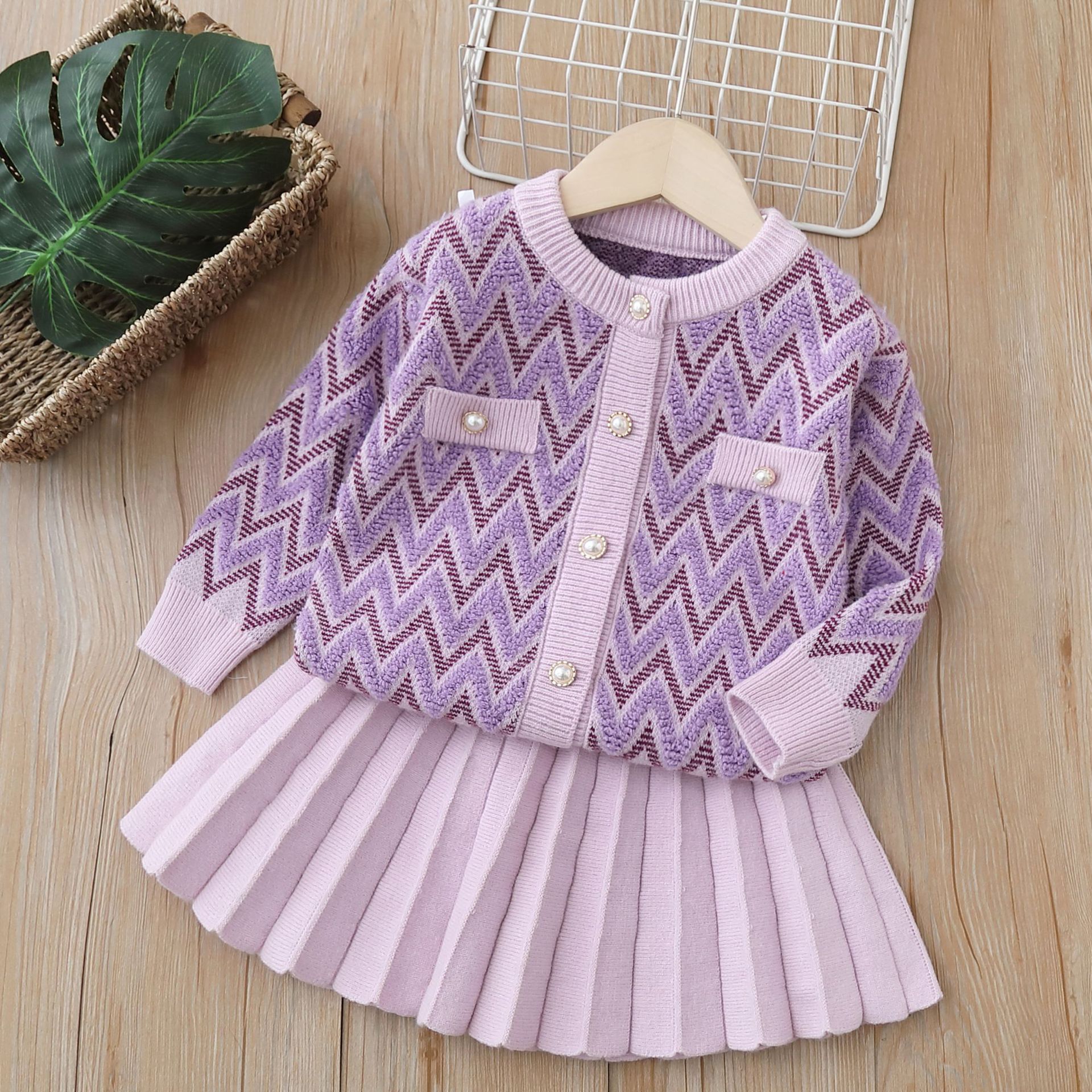 Pullover Neue Prinzessin Kleid Modische Mädchen Zwei Stück Set Herbst_voghion.com