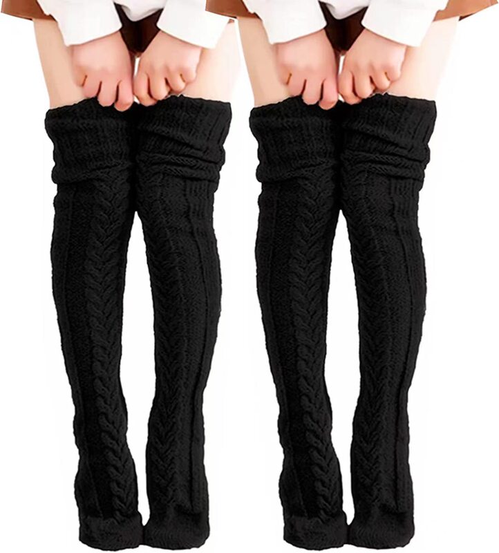 卸売りの女性の秋冬のニットの靴下は膝のストッキングを過ぎます。|undefined