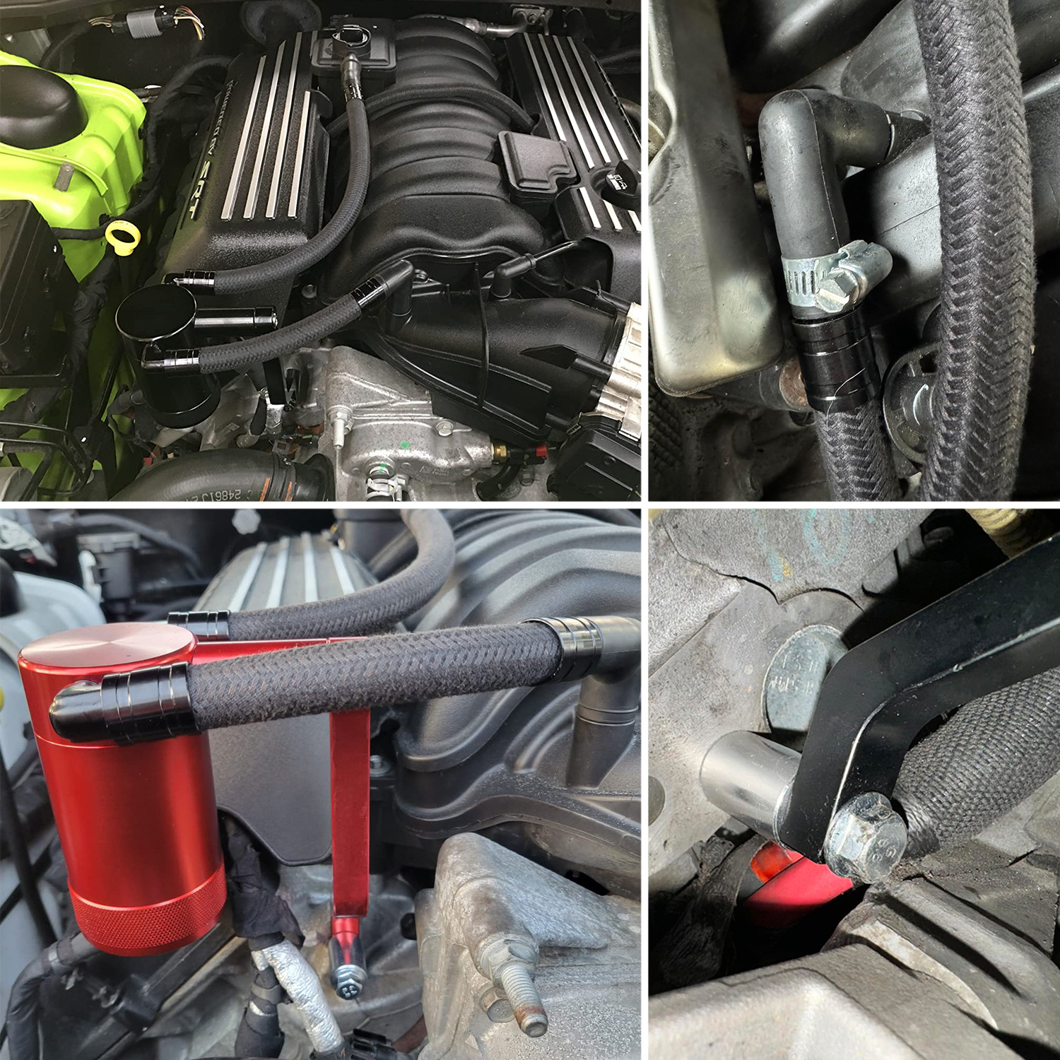 Car Oil Breathable Pot Suitable for 11-21 Dodge 6.4L Oil Pot Aluminum Alloy Oil Pot with Bracket