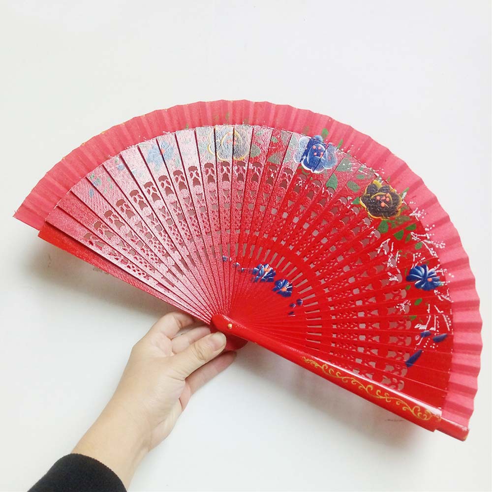 70g Weight Fan Home Textiles & Decor Type Wood Material Flower Pattern All Seasons Season Elegant Style Elegant Flower Wood Fan 5