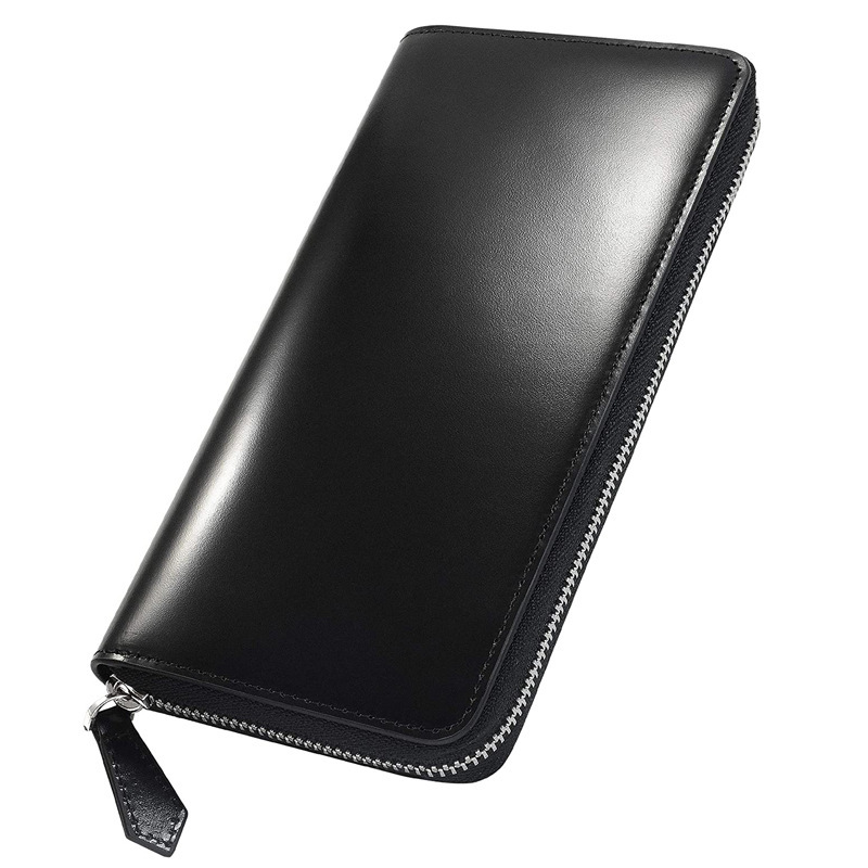 Cross-border Hot Selling Japanese-style Business Long Leather Zipper Wallet Faux Horse Hip Leather Men's High-end Handheld Long-wealth Cloth