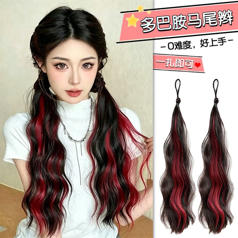 Colorful Braided Wigs, Hair Braiding Tools, Highlights, Dopamine Side Ponytails, Long Braided Hair Accessories