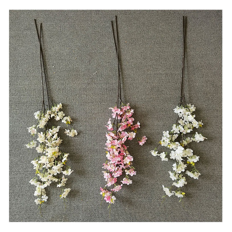 Fábrica al por mayor flor artificial flor de cerezo artificial decoración de la boda flor artificial salón decoración ingeniería suave ramo de flores de seda