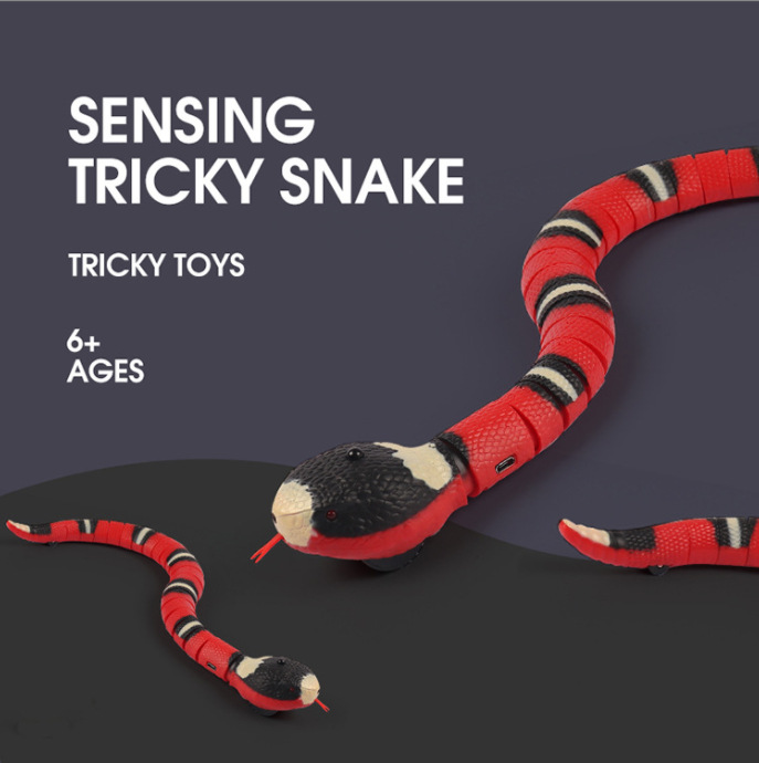 Pet Sensing Smart Electric Sensor Obstacle Silver Ring Snake Remote Control Snake Cat Toys Scary Prank Rattlesnake
