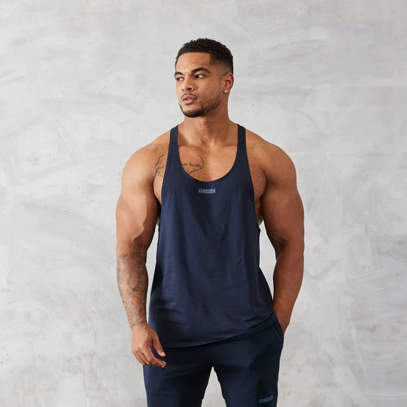 VANQUISH Мужской Жилет Летний новый тренажерный зал Спорт Фитнес Хлопок Быстрыхой дышащий эластический жилет