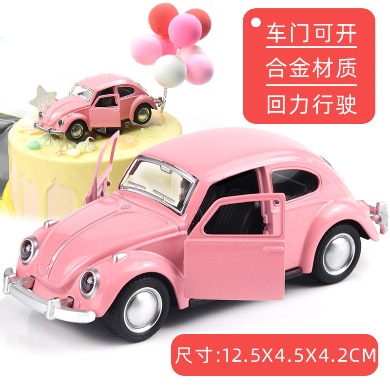 Aleación a granel modelo de coche clásico puerta del coche tire hacia atrás los niños de juguete decoración de la torta del coche adornos de carga