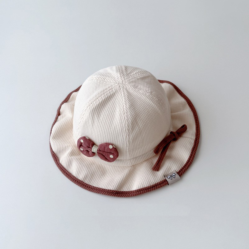 Sombrero de bebé primavera y otoño sombrero de pescador arco princesa sombrero de bebés pequeño mes sombrero de bebés niños pequeños 2024