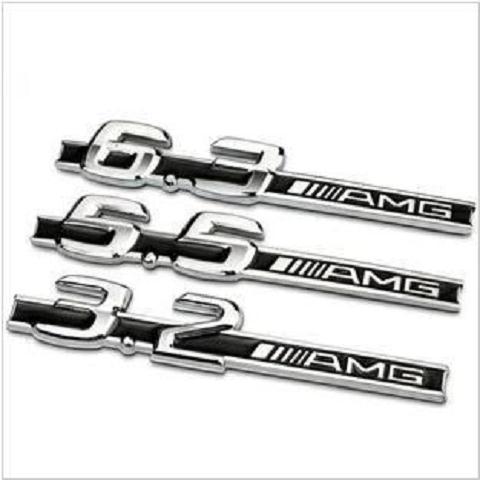 Full-metal Mercedes-AMG car emblem modification, high-performance 5.5 and 6.3 displacement car emblem sticker, car fender sticker
