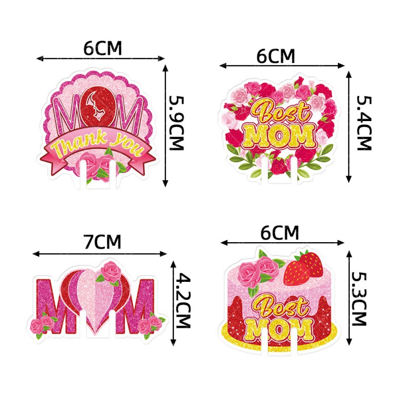 Tarjeta de inserción de botella de vino de fiesta del día de la madre transfronteriza accesorios de decoración de cumpleaños de la madre