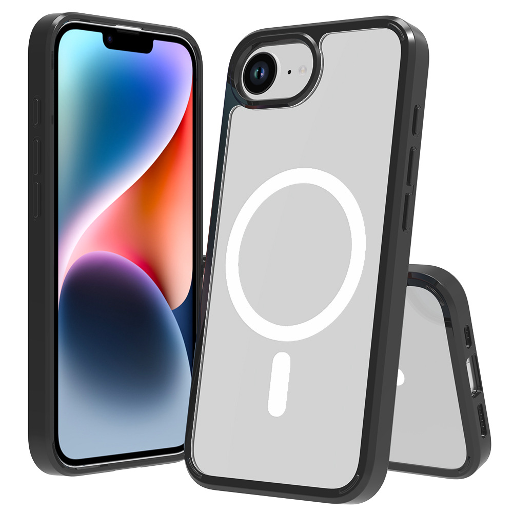 Aplicable para iphone16E acrílico 2 - en - 1 caja de teléfono móvil anti-caída cubierta de succión magnética transparente anti-racaña