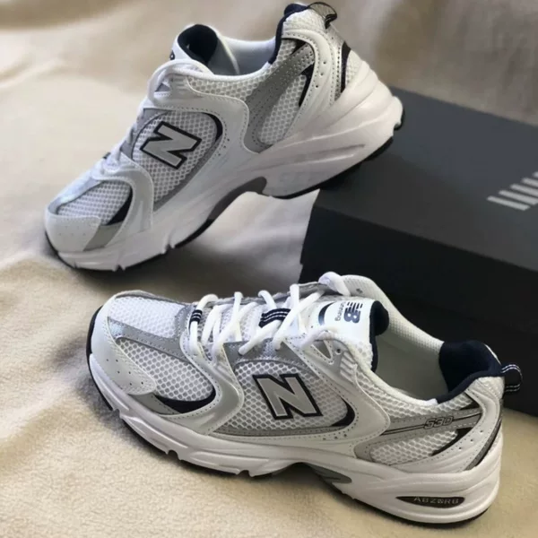 Putian Cross-Border NB530 Classic White Silver Gray Silver Versatile Unisex Mesh Breathable Sports Outdoor Running Shoes