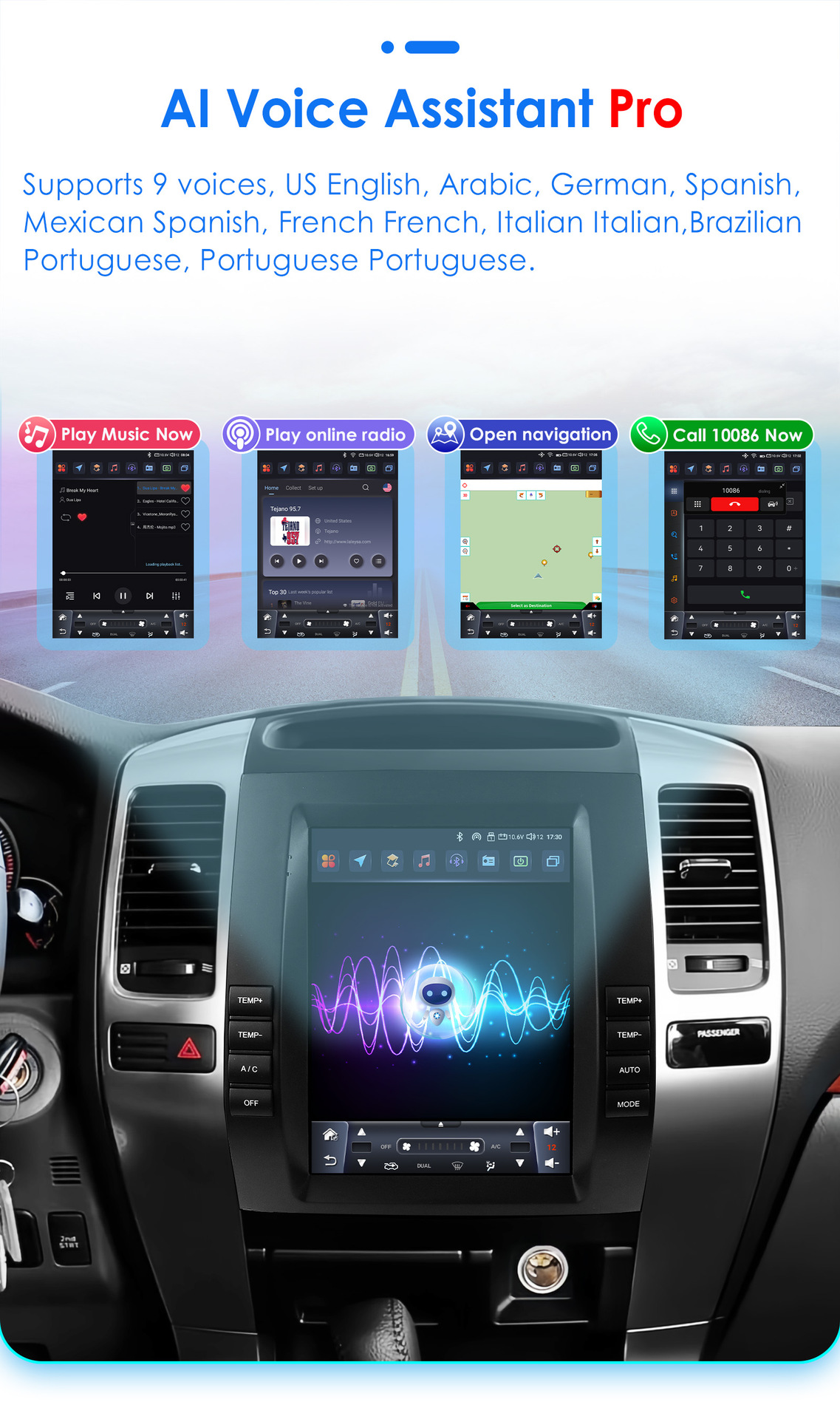Suitable for 02-09 Toyota Prado/ Lexus Gx470 Vertical Screen Android Smart Car Navigation Gps