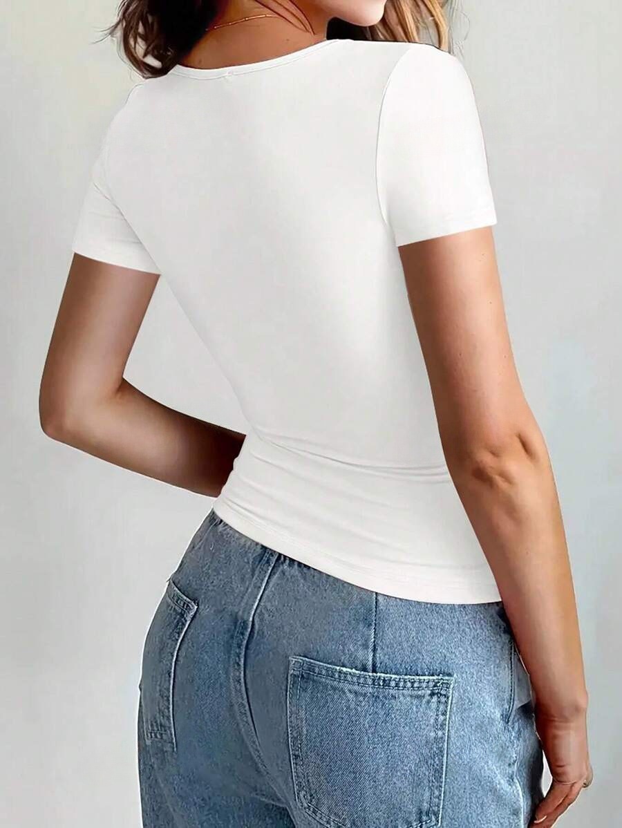 2024 Hot-Selling European And American Style Slim Fit Round Neck Short Sleeve T-Shirt Cross-Border Trade_ecoleips.com