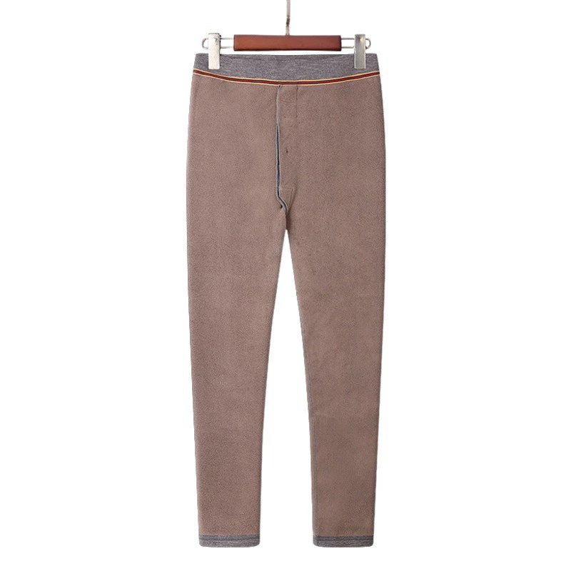 Осенне-зимние мужские теплые цельные брюки Австралийские флисовые утолщенные облегающие леггинсы с защитой от холода для среднего и пожилого возраста на флисовой подкладке оптом