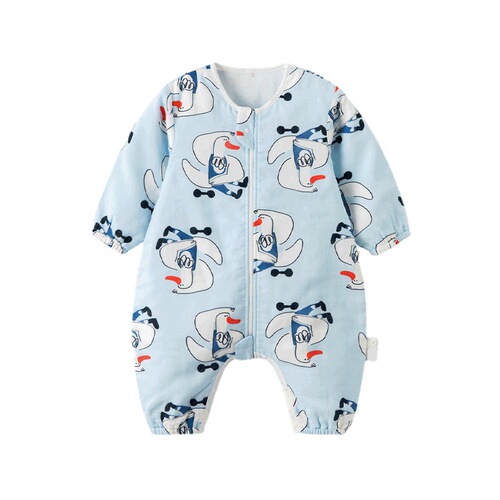 Wilberu sleeping bag infant summer thin baby spring and summer anti-kicking quilt children's cotton gauze split-leg sleeping bag