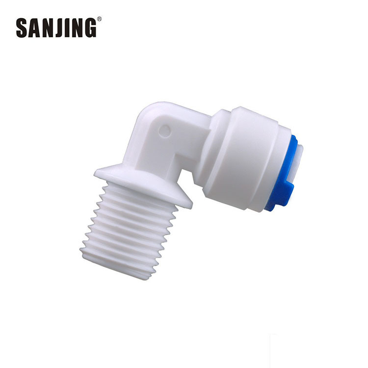 Los dientes de dos puntos al por mayor de la fábrica giran el conector de conexión rápida del purificador de agua del codo del tubo de 2 puntos 4044