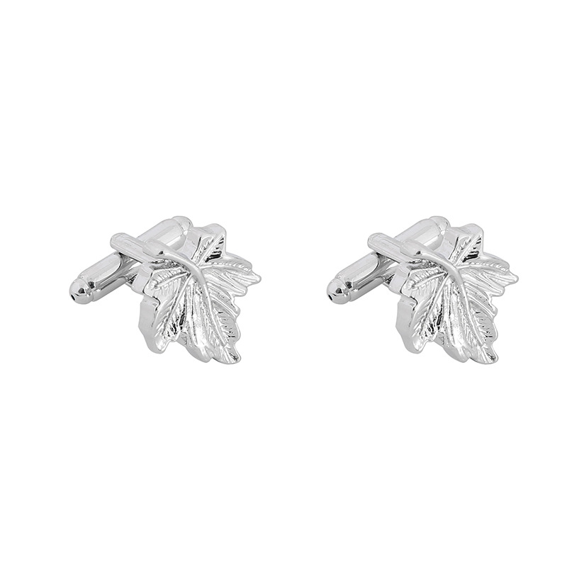 nowe złote jesienne liście klonu spinki do mankietów męskie modne spinki do mankietów do garnituru_voghion.com