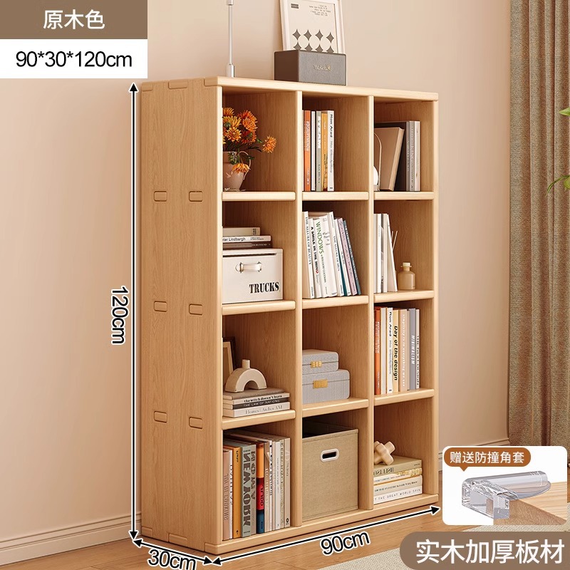 Gabinete bajo de madera maciza esquina de piso estantería estrecha gabinete lateral contra la pared estantería pequeña no ocupa espacio armario de almacenamiento simple