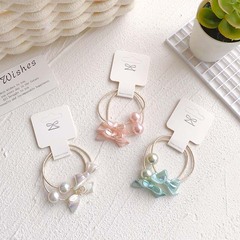 人魚姬蝴蝶結髮繩甜美ins少女心珍珠發圈扎頭髮皮筋頭繩韓國髮飾