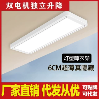 厂家定制超薄隐形智能语音控制电动升降晾衣架灯型阳台晾衣架批发