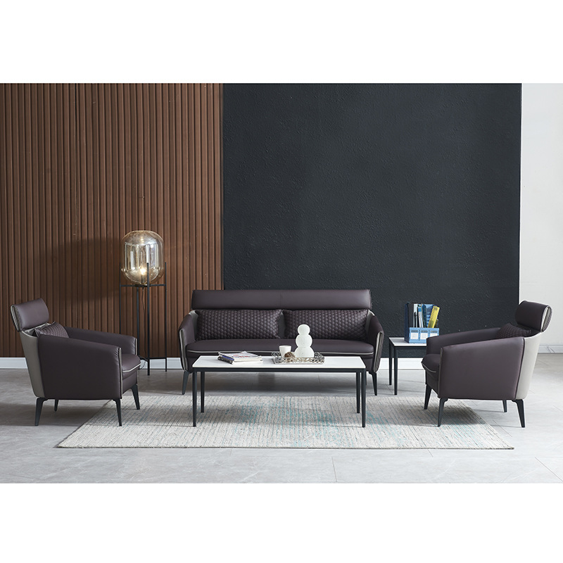 modern Simplicity Office science and technology Leather Sofas business affairs Front The reception Microfiber skin sofa fashion tea table F-2062