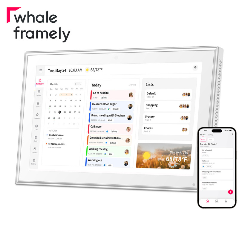 Amazon Bestseller 15.6inch Whale Frame Calendar Photo Frame Planner Household Album Schedule Notes