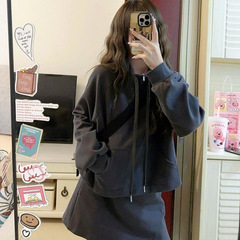 网红爆款显瘦时尚套装女2025长袖上衣+半裙两件套装减龄洋气穿搭
