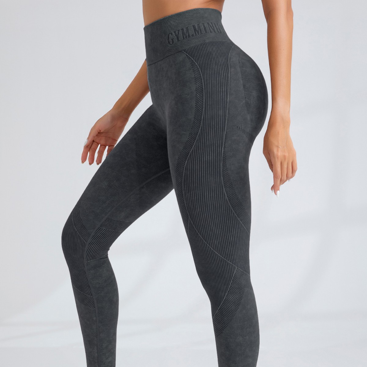 Amazon's Best-Selling Seamless Yoga Pants for Women, Sand-Washed Quick-Drying Butt-Lifting Pants, Tight-Fitting Letter-Print Outdoor Sports Fitness Pants