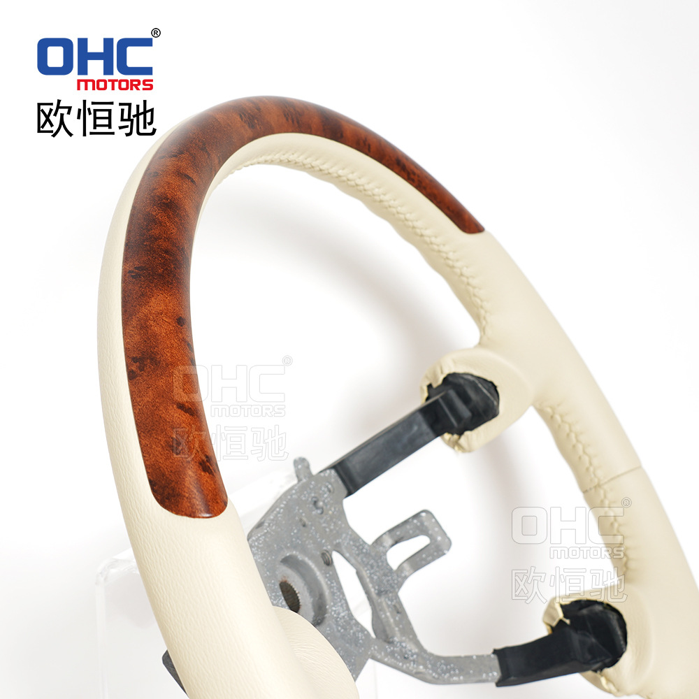 Suitable for Nissan 13-20 Patrol Y61 Car Steering Wheel Modified Peach Wood Lychee Leather Suv Steering Wheel
