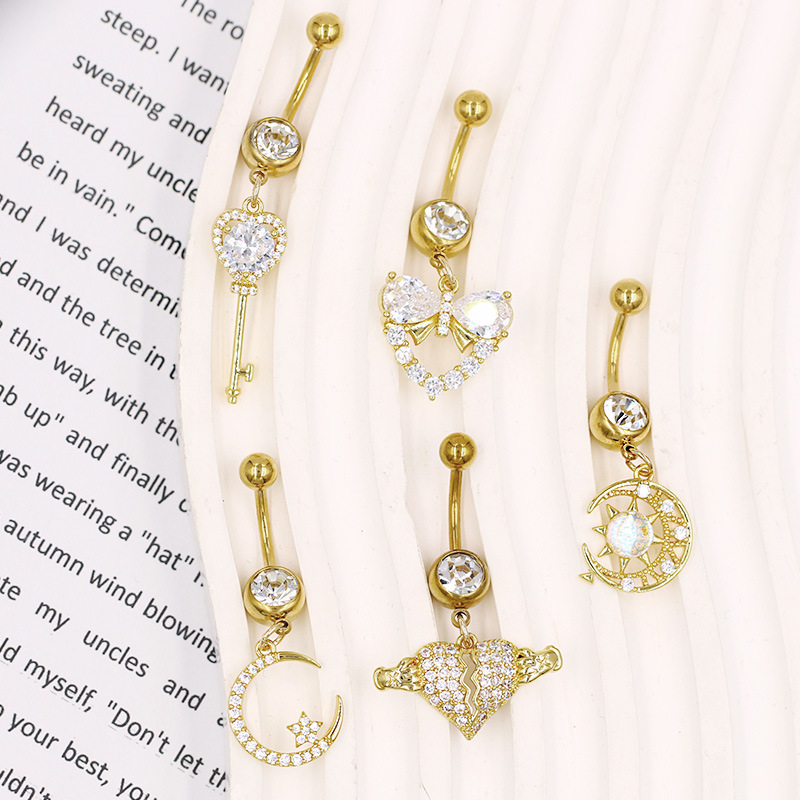 7g Weight Zircon Inlay Material Belly Ring Classification 1 Piece Quantity Holiday, Banquet, Party Occasion Zinc alloy Material Geometric, Moon, Knot, Butterfly, Bow Knot Pattern All Seasons Season Unisex Gender Novelty Style 1 Piece Belly Rings Novelty Geometric Moon Knot Zinc Alloy Zircon 10