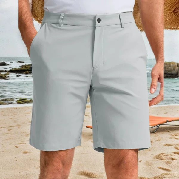 Amazon Cross-Border Men's Summer Solid Color Business Casual Shorts Outdoor Loose Sports Golf Shorts